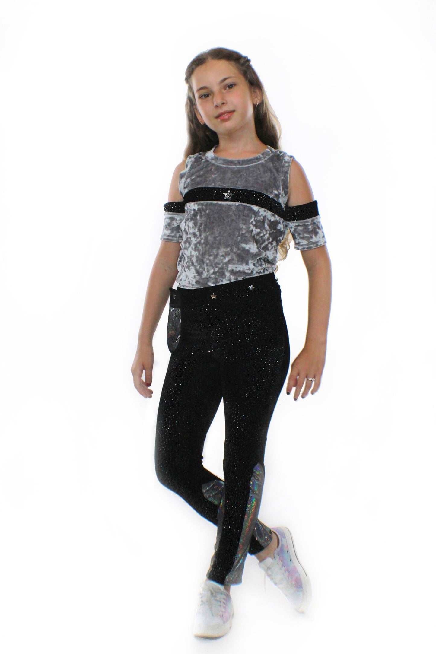 Ori Pants, with Pocketwist™. Glitter stretch velvet with sleek design.