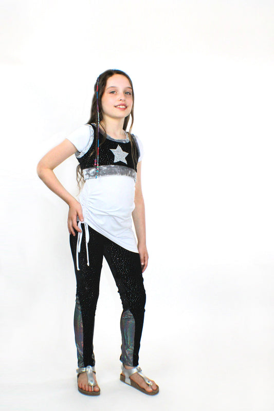 Ori, glitter velvet stretch Pants, with sleek