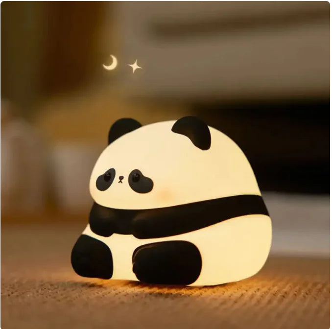 Panda Night Light for Kids – Cute Animal Silicone Rechargeable Lamp with Timer, Cartoon Panda Bedroom Decoration – Ideal Gift for Boys & Girls