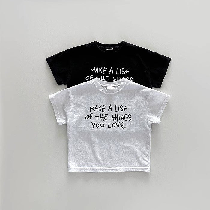 Summer New Arrival Kids Unisex Letters Pattern Short Sleeves T-Shirt