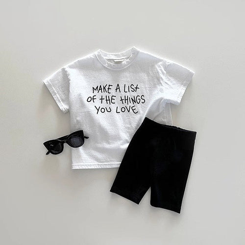 Summer New Arrival Kids Unisex Letters Pattern Short Sleeves T-Shirt