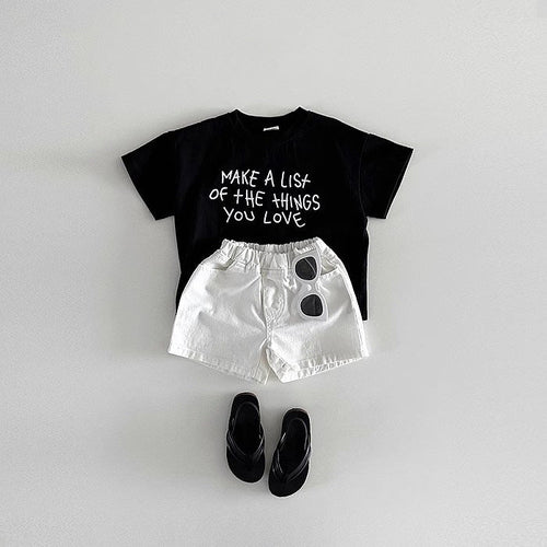 Summer New Arrival Kids Unisex Letters Pattern Short Sleeves T-Shirt