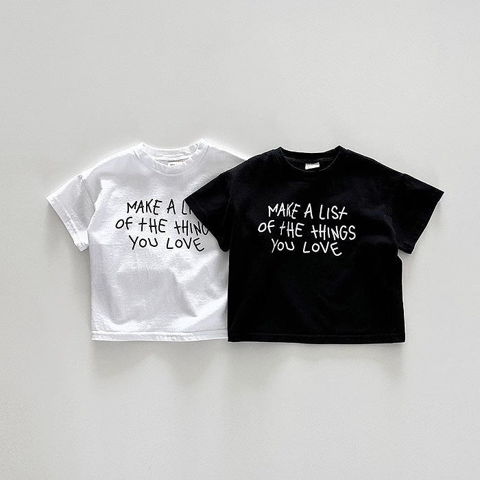Summer New Arrival Kids Unisex Letters Pattern Short Sleeves T-Shirt
