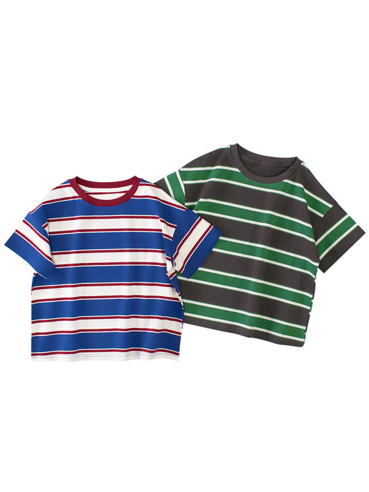 Summer New Arrival Children Boys And Girls’ Vintage Striped Loose
